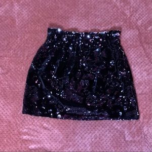 Velvet sequin mini skirt